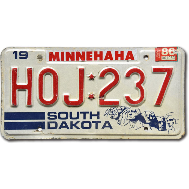 Americká ŠPZ South Dakota 1986 Faces HOJ 237