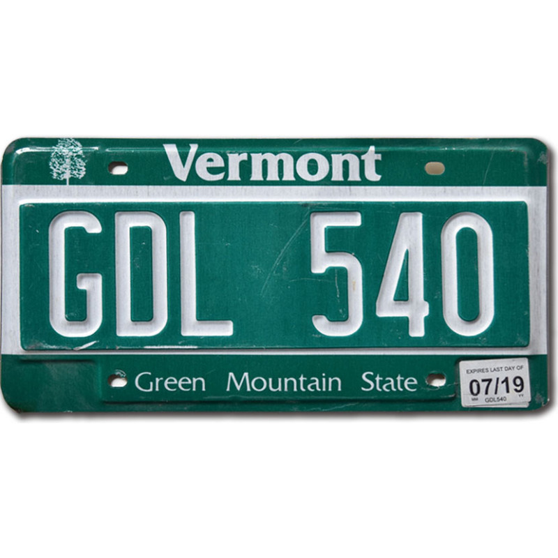 Americká ŠPZ Vermont Green Mountain GDL 540