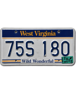 Americká ŠPZ West Virginia Wild Wonderful 75S 180
