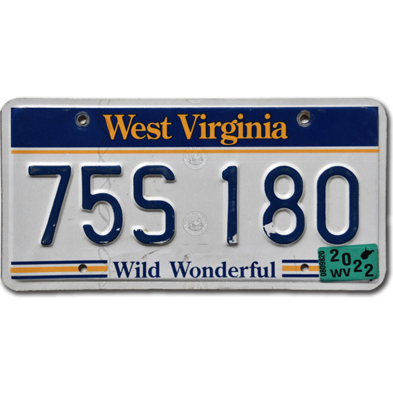 Americká ŠPZ West Virginia Wild Wonderful 75S 180