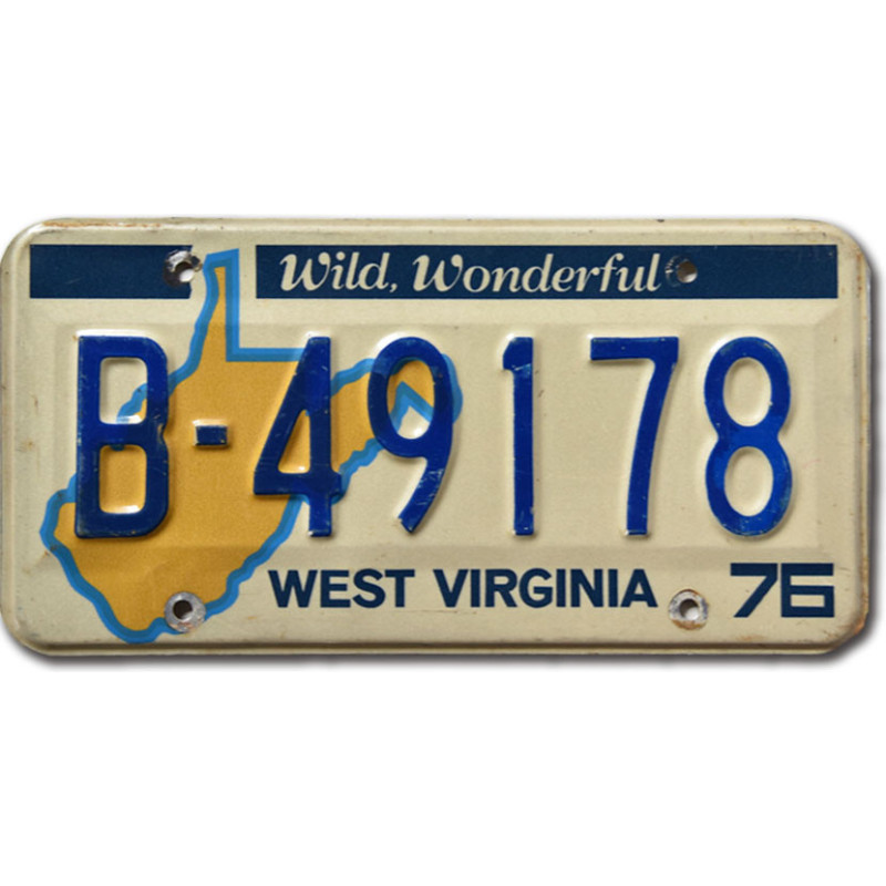 Americká ŠPZ West Virginia 1976 Wild Wonderful B-49178
