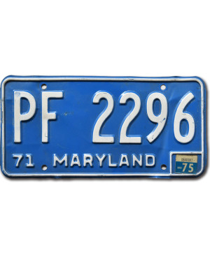 Americká ŠPZ Maryland 1971 Blue PF 2296