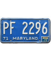 Americká ŠPZ Maryland 1971 Blue PF 2296