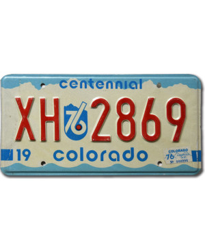 Americká ŠPZ Colorado 1976 Centennial XH 2869