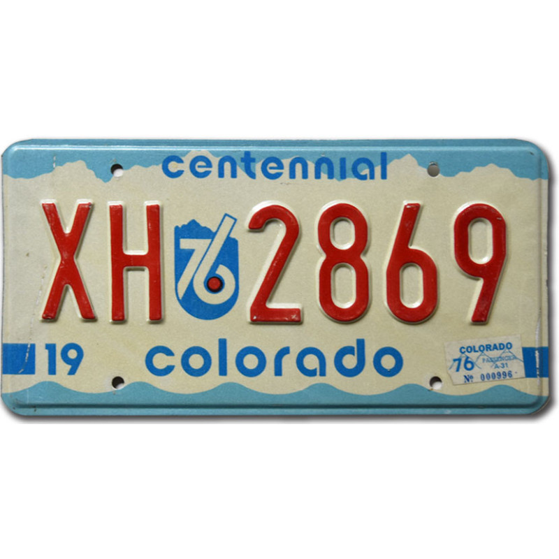 Americká ŠPZ Colorado 1976 Centennial XH 2869