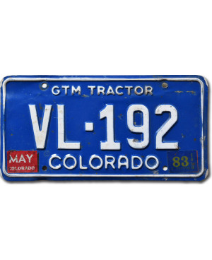 Americká ŠPZ Colorado 1973 Tractor VL-192