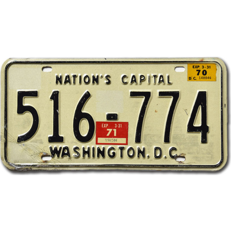 Americká ŠPZ Washington D.C. 1971 Nation´s Capital 516-774