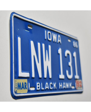 Americká ŠPZ Iowa 1986 Blue LNW 131
