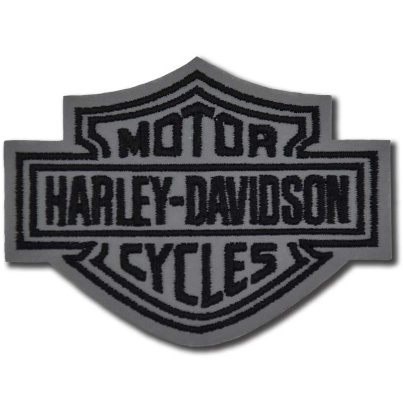 Moto nášivka Harley Davidson Dark reflexná 8 cm x 6 cm