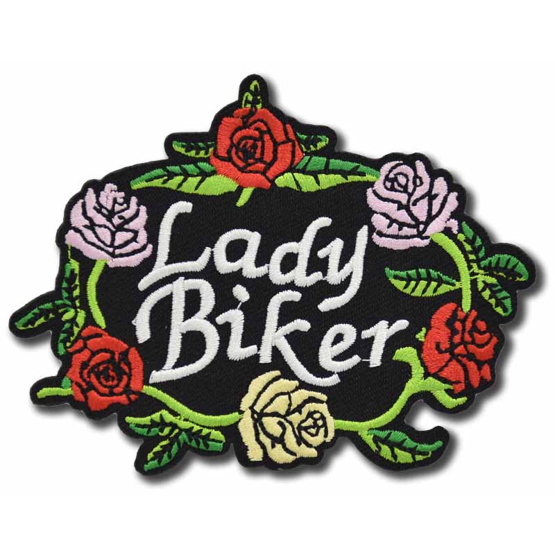 Moto nášivka Lady Biker Roses 10 cm x 7 cm