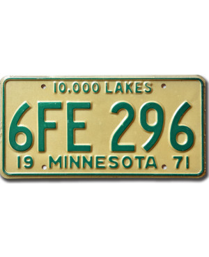 Americká ŠPZ Minnesota 1971 Lakes 6FE-296