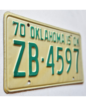 Americká ŠPZ Oklahoma is OK 1970 ZB-4597