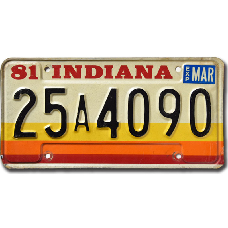 Americká ŠPZ Indiana 1981 Orange Stripes