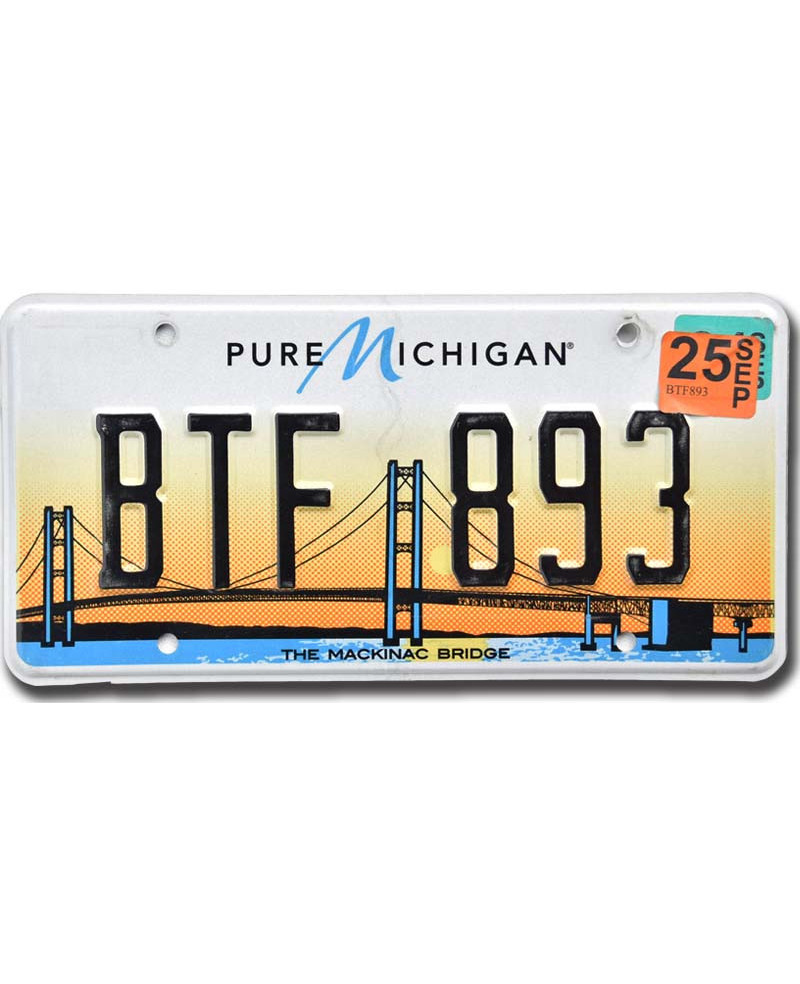 Americká ŠPZ Michigan Mackinac Bridge BTF 893