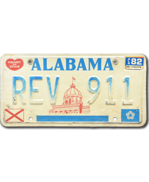 Americká ŠPZ Alabama 1982 Capitol EREV 911