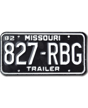 Americká ŠPZ Missouri1982 Trailer 827-RBG