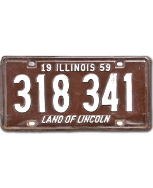 Americká ŠPZ Illinois 1959 Brown 318 341