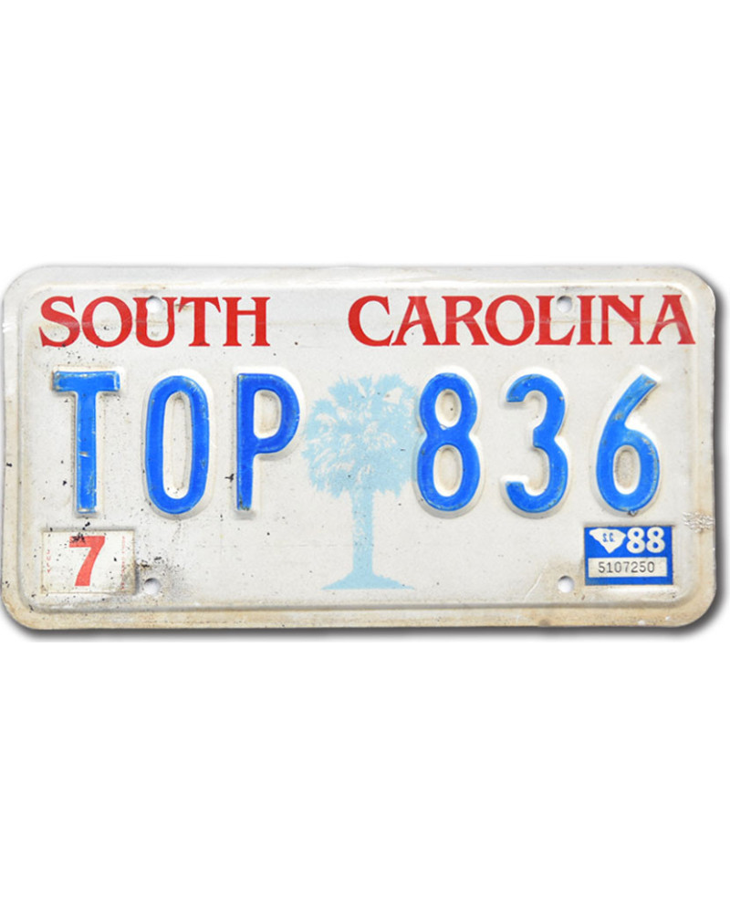 Americká ŠPZ South Carolina Tree 1988 TOP 836