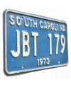 Americká ŠPZ South Carolina 1973 Blue JBT 179