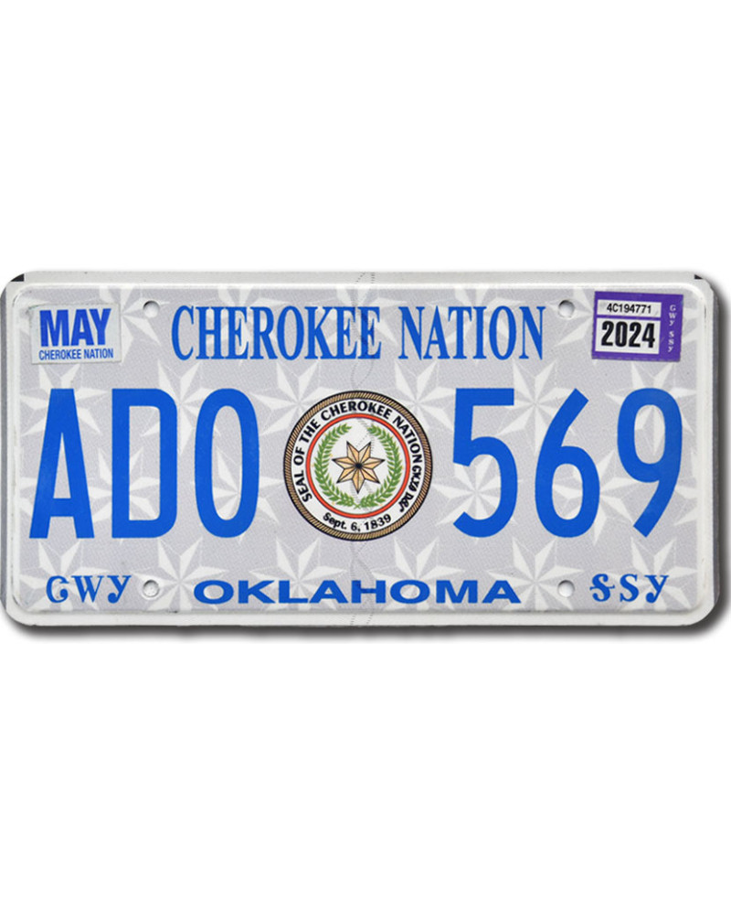 Americká ŠPZ Oklahoma Cherokee Nation ADO 569