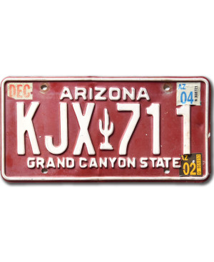 Americká ŠPZ Arizona Red Cactus KJX 711