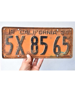 Americká ŠPZ California 1934 Yellow 5X8565