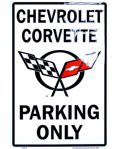 Plechová ceduľa Chevrolet Corvette Parking 30cm x 45 cm