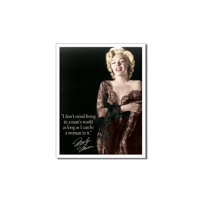 Plechová ceduľa Marilyn - Mans world 40 cm x 32 cm