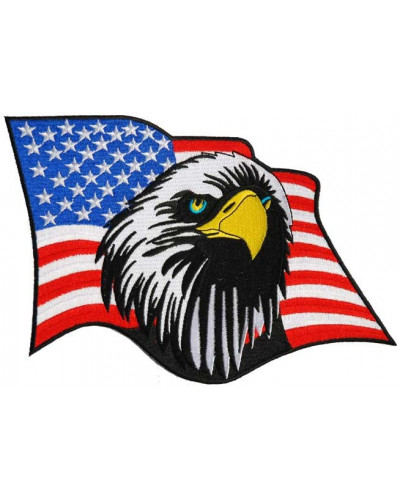 Moto nášivka Eagle US Flag veľká 18 cm x 18 cm