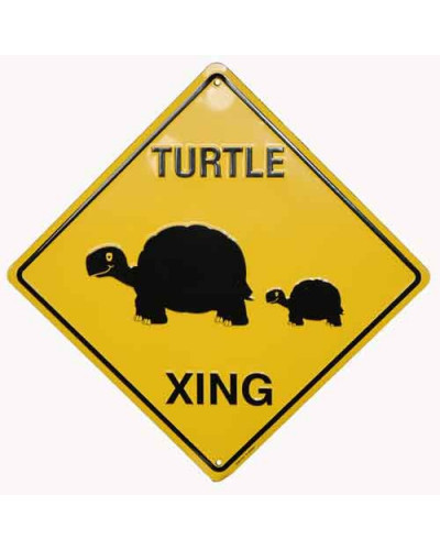Plechová ceduľa Turtles crossing 30 cm x 30 cm