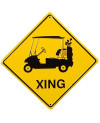 Plechová cedule Golf car xing 30 cm x 30 cm