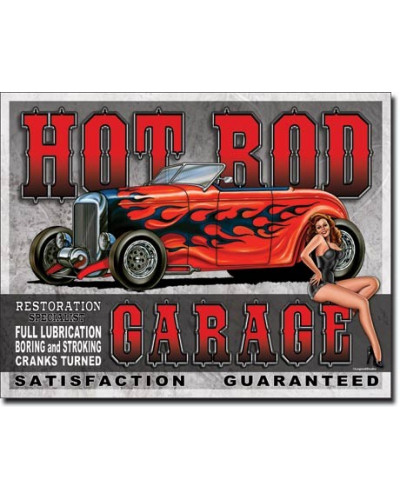Plechová ceduľa Legends - Hot Rod Garage 40 cm x 32 cm