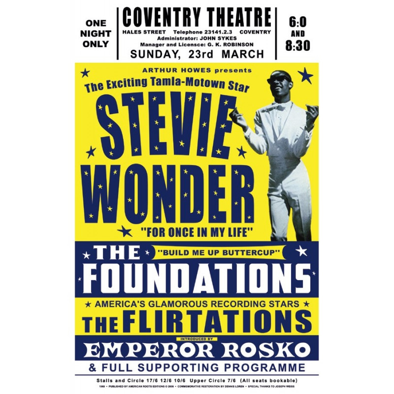Koncertné plagát Stevie Wonder, UK, 1969