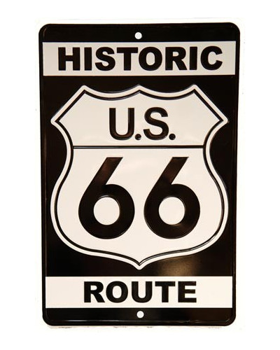 Plechová cedule Historic Route 66 prolisovaná, 20cm x 30 cm