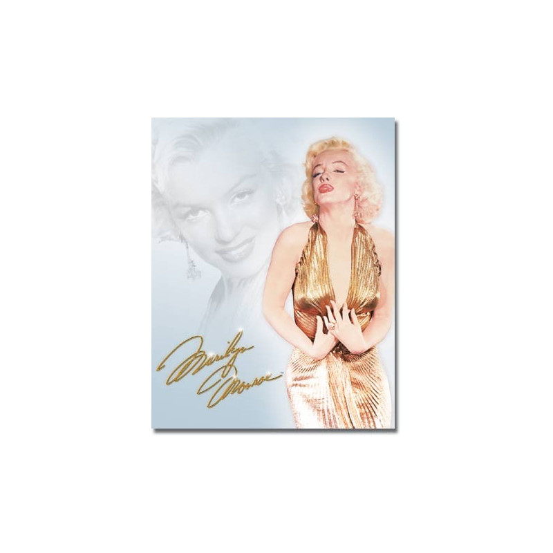 Plechová ceduľa Monroe - Gold Dress 40 cm x 32 cm