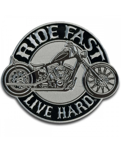 Moto nášivka BS Ride Fast Live Hard 10 cm x 9 cm