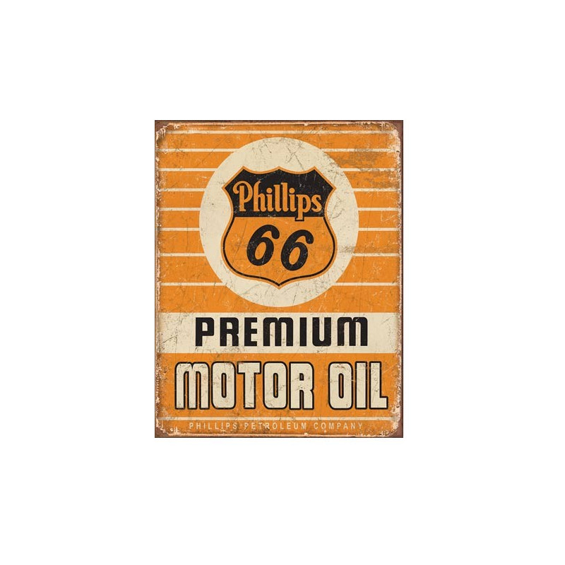 Plechová ceduľa Phillips 66 Premium Oil 40 cm x 32 cm