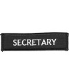 Moto nášivka Secretary white 10cm x 2,5cm