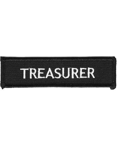 Moto nášivka Treasurer white 10cm x 2,5cm