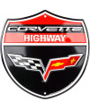 Plechová cedule Corvette Highway 30cm x 30 cm