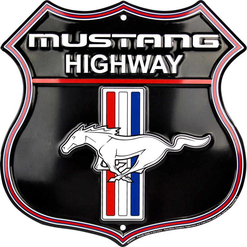 Plechová ceduľa Ford Mustang Highway 30cm x 30 cm