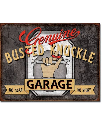 Plechová cedule Genuine Busted Knuckle 30cm x 40cm