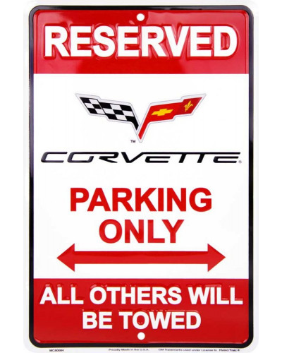 Plechová ceduľa Corvette Parking 20cm x 30cm