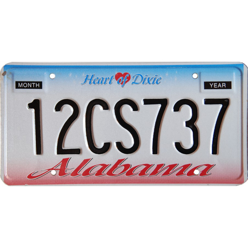 Americká ŠPZ Alabama Heart of Dixie