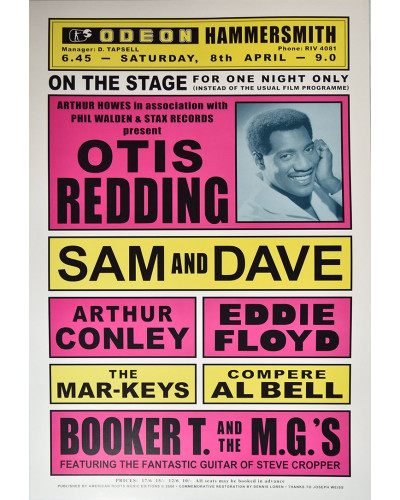 Koncertné plagát Otis Redding, The Odeon 1967