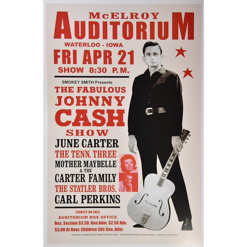 Koncertné plagát Johnny Cash, Iowa 1967