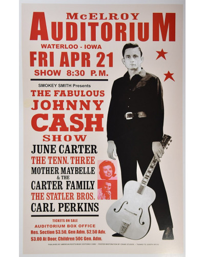 Koncertné plagát Johnny Cash, Iowa 1967