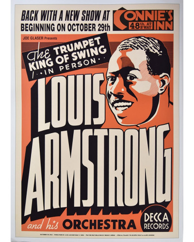 Koncertné plagát Louis Armstrong, Connies Inn, Harlem, NYC, 1935