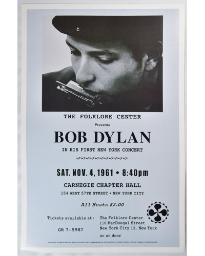 Koncertné plagát Bob Dylan 1961