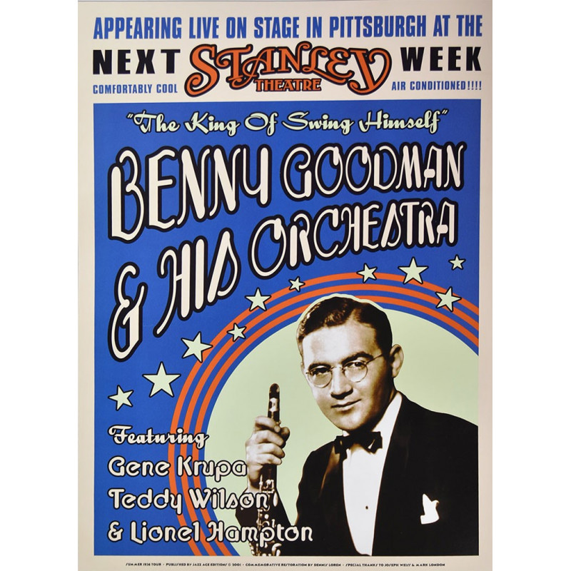 Koncertné plagát Benny Goodman, Pittsburgh 1936